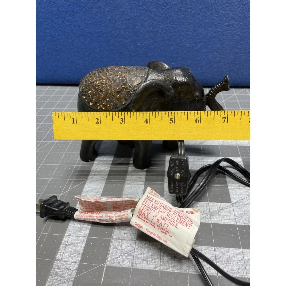 Elephant Night Light Desktop Table Lucky‎ Trunk Up Small Figure